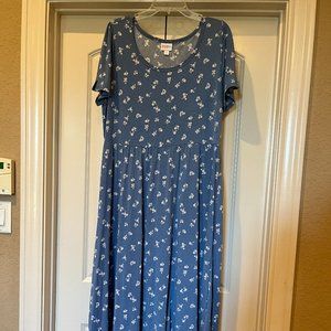 Blue and white floral dress
